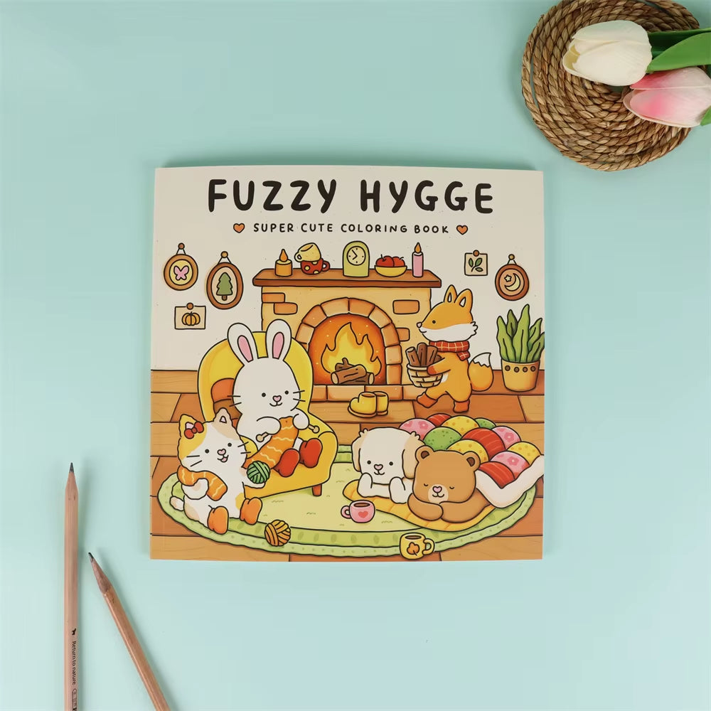 Halloween Spectre Coloring Book FUZZY HYGGE Coloring Book for Adults and Teen Featuring Adorable Creepy Creatures Painting Gift