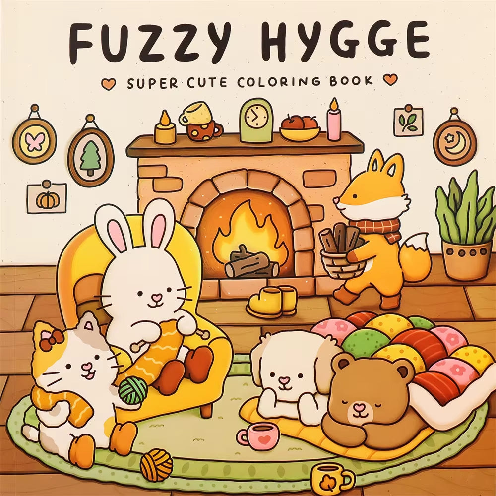 Halloween Spectre Coloring Book FUZZY HYGGE Coloring Book for Adults and Teen Featuring Adorable Creepy Creatures Painting Gift
