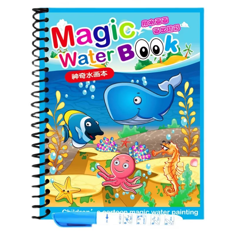 Coloring Books Painting Toy Magic Water Drawing Books Toddler Graffiti Toy DIY Craft Toys for Children Gifts