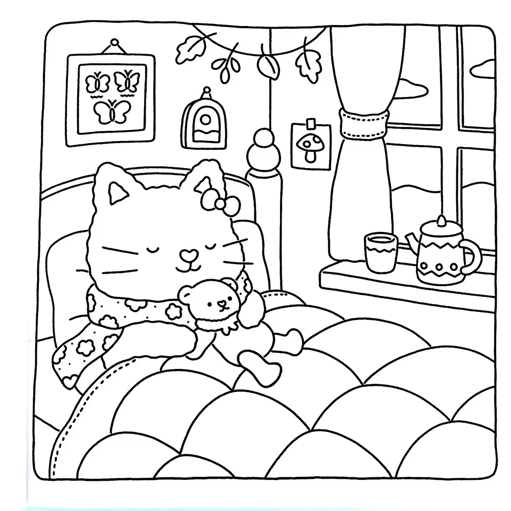 Halloween Spectre Coloring Book FUZZY HYGGE Coloring Book for Adults and Teen Featuring Adorable Creepy Creatures Painting Gift