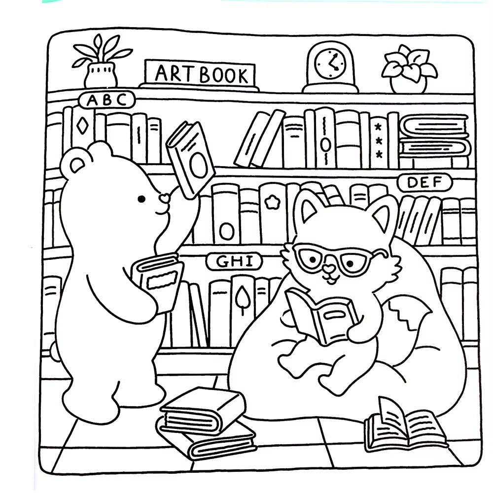 Halloween Spectre Coloring Book FUZZY HYGGE Coloring Book for Adults and Teen Featuring Adorable Creepy Creatures Painting Gift