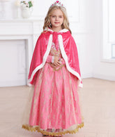 Princess Cloak with Hood Girls Cape Kid Toddler Costume Dress up for Halloween Christmas Carnival Cosplay